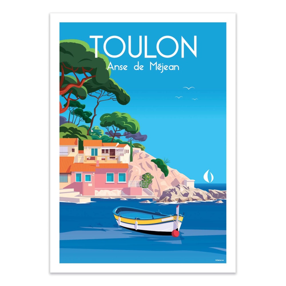 TOULON ANSE DE MÉJEAN - RAPHAEL DELERUE - Affiche d'art 50 x 70 cm — Beyit
