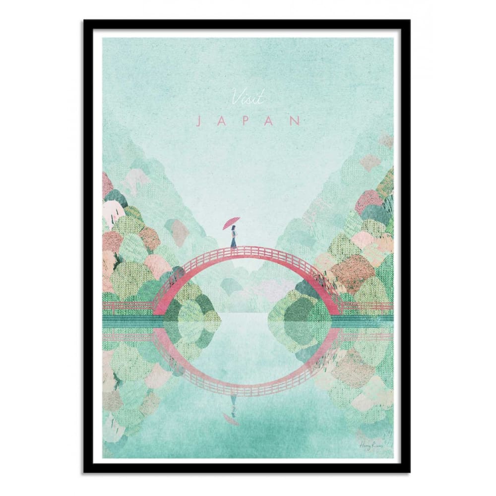 Affiche 50x70 cm et cadre noir - Visit Japan Version 2 - Henry Rivers
