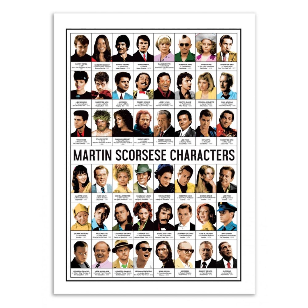 Affiche 30x40 cm - Martin Scorsese characters - Olivier Bourdereau