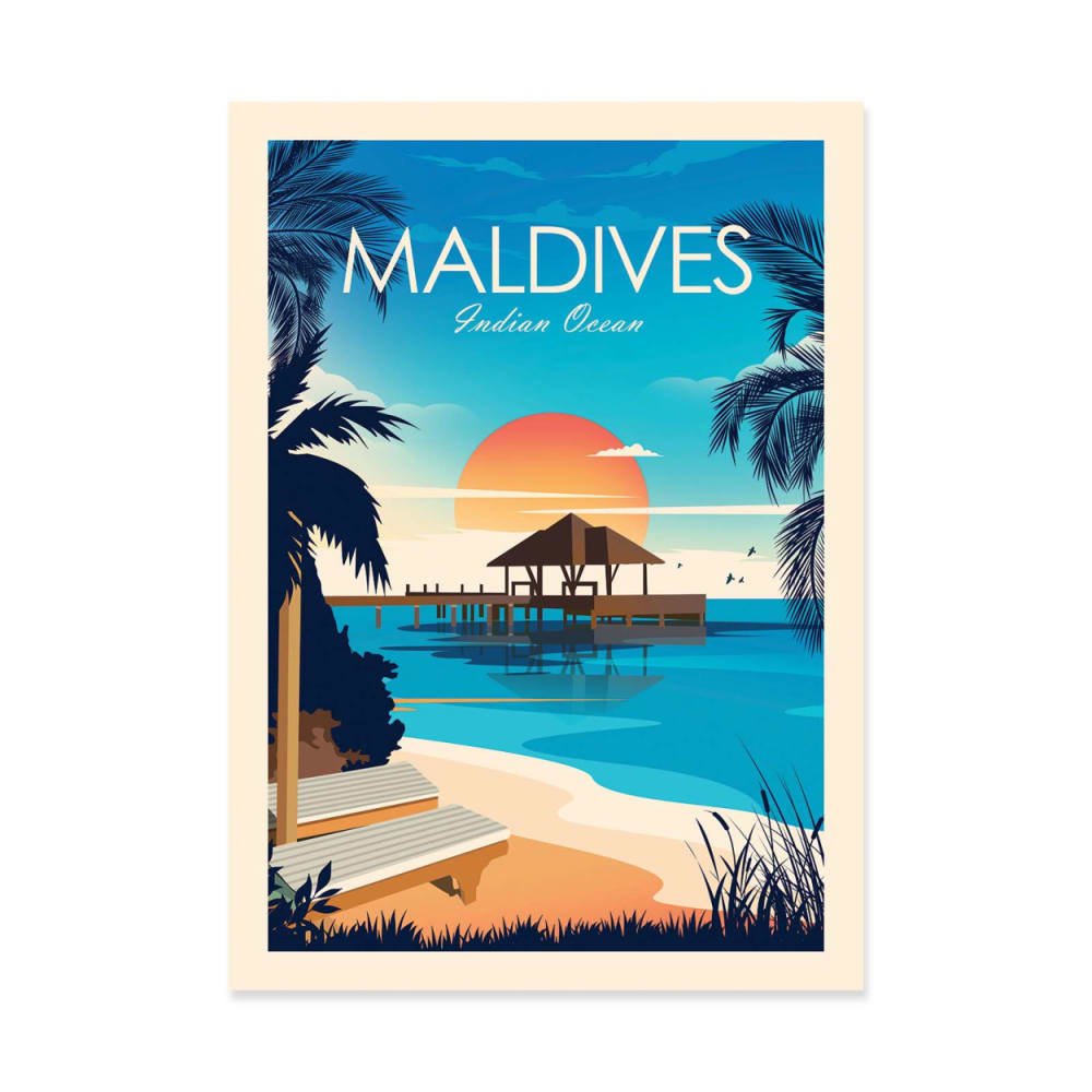 Affiche 30x40 cm - Maldives - Studio Inception — Beyit