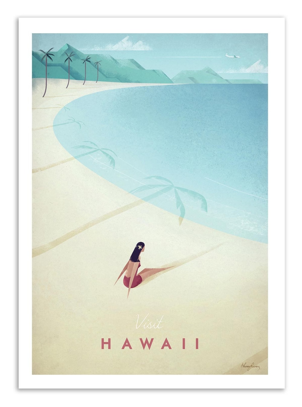 Affiche 30x40 cm - Visit Hawaii - Henry Rivers — Beyit