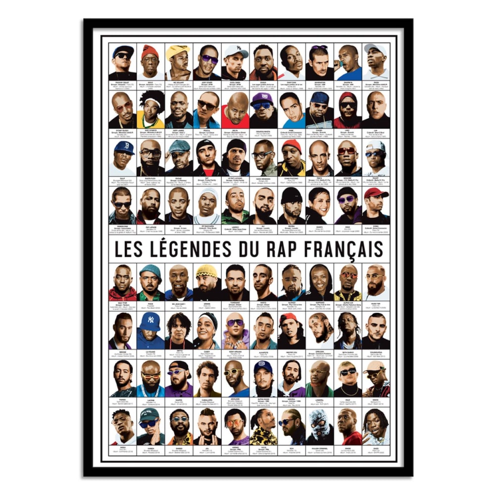 Affiche 50x70 cm - Les légendes du rap français - Olivier Bourdereau - Maisons du Monde