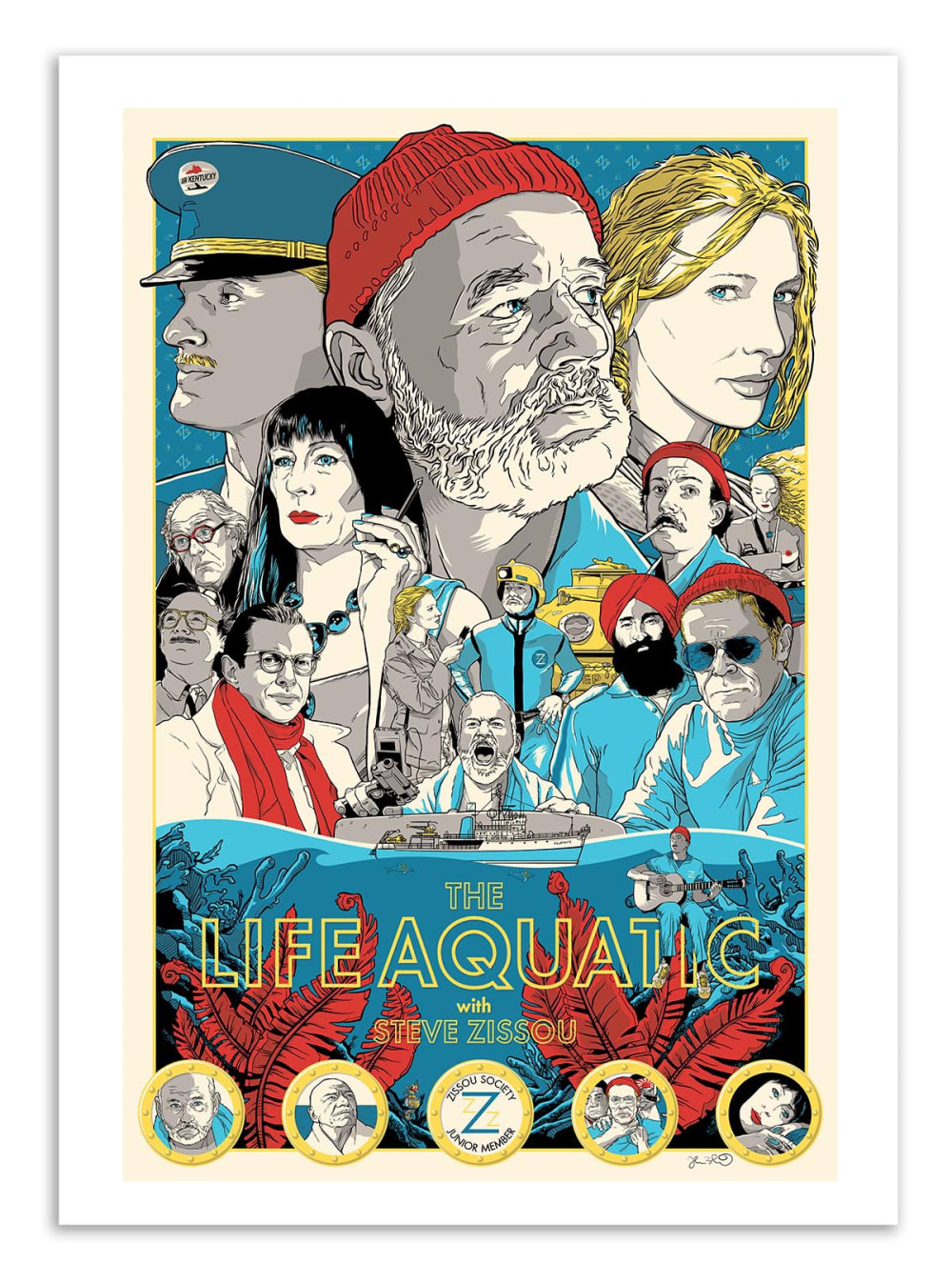Affiche 30x40 cm - Life aquatic - Joshua Budich