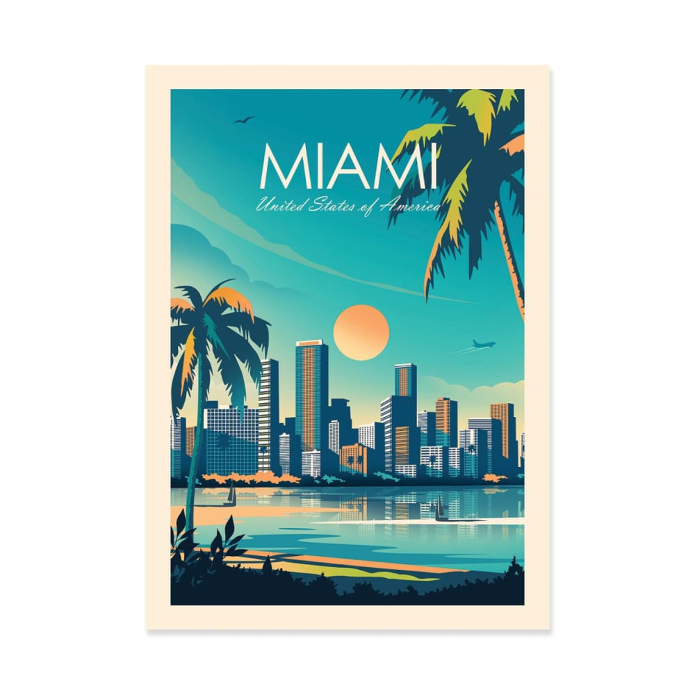 Affiche 30x40 cm - Miami - Studio Inception