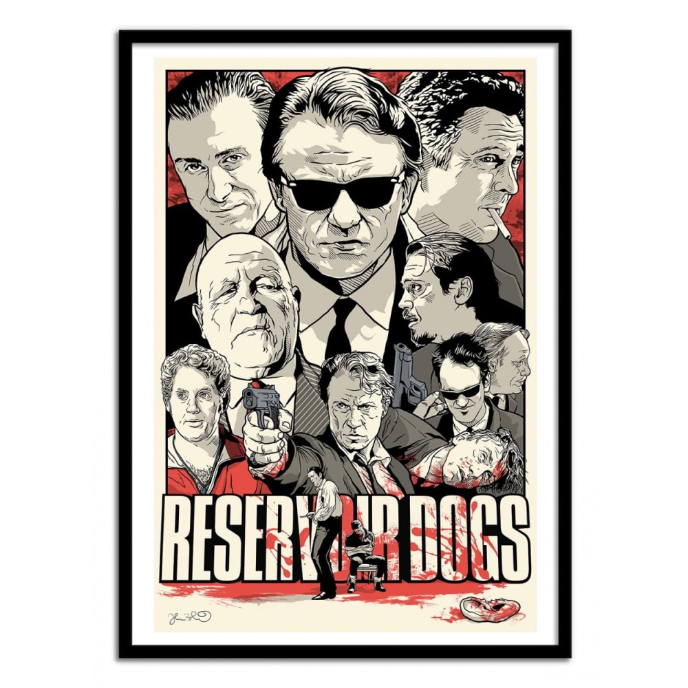 Affiche 50x70 cm et cadre noir - Reservoir dogs -  Joshua Budich