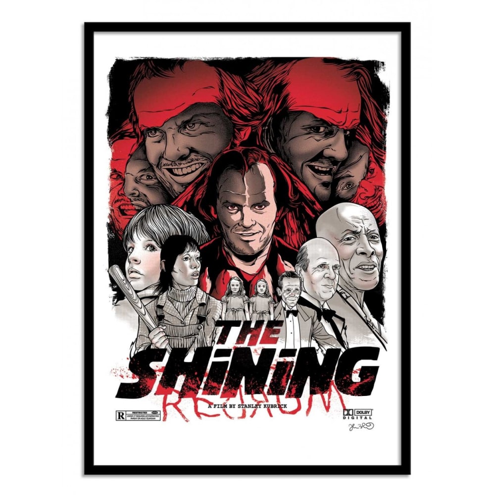 THE SHINING -  Affiche d'art avec Cadre bois noir - 50 x 70 cm
