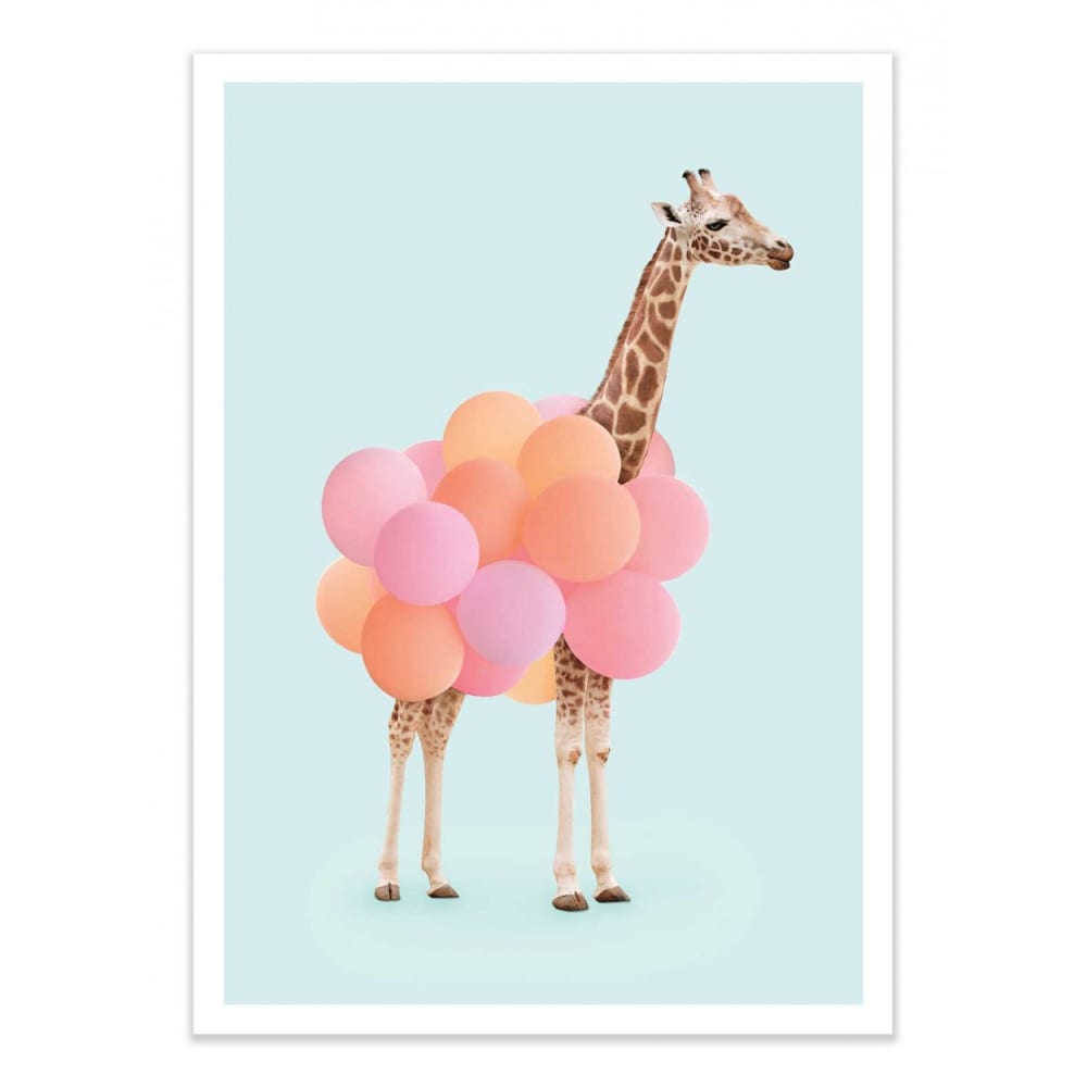 Affiche 30x40 cm - Giraffe Balloon - Paul Fuentes
