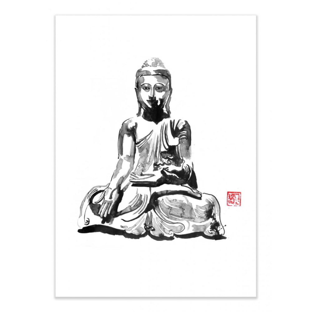 Affiche 30x40 cm - Buddha - Pechane Sumie