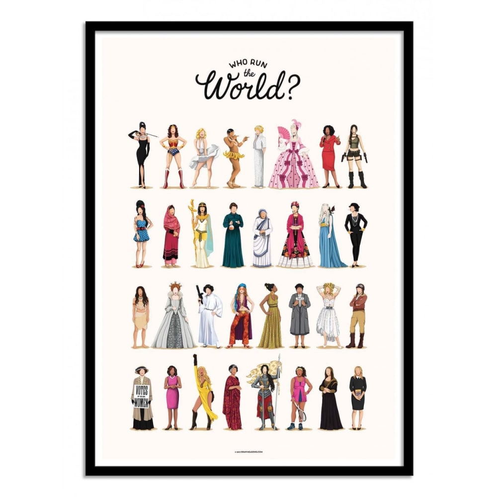 Affiche 30x40 cm et cadre noir - Run the world - Nour Tohme