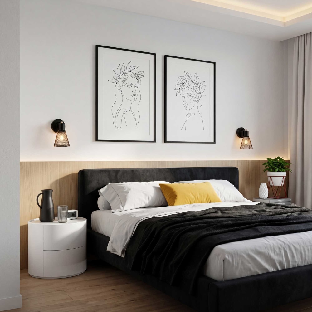 Applique murale 1 lumière en métal grillagé noir et cuivré — vue 3