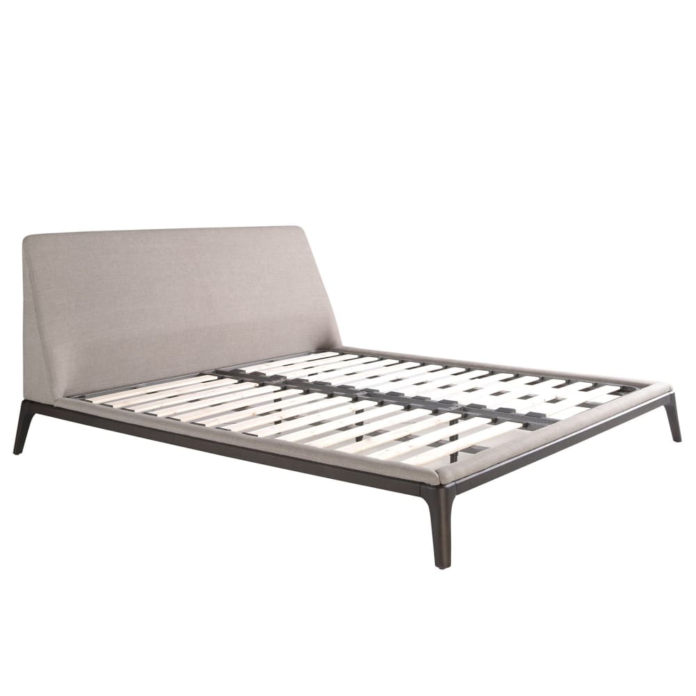 Lit en tissu gris Lit en tissu gris