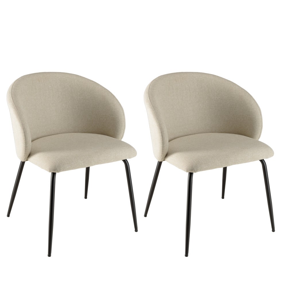 Lot de 2 chaises tissu - noir