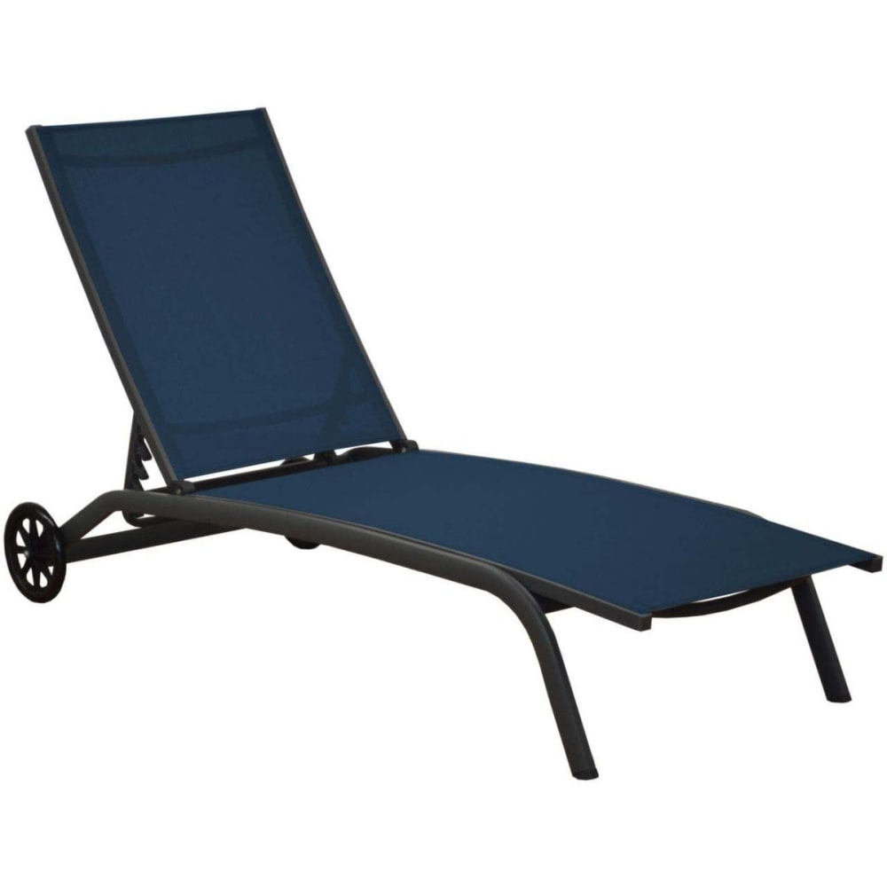 Bain de soleil en aluminium gris et bleu