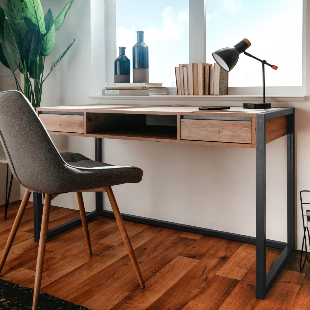 Bureau industriel bois et noir - Maisons du Monde