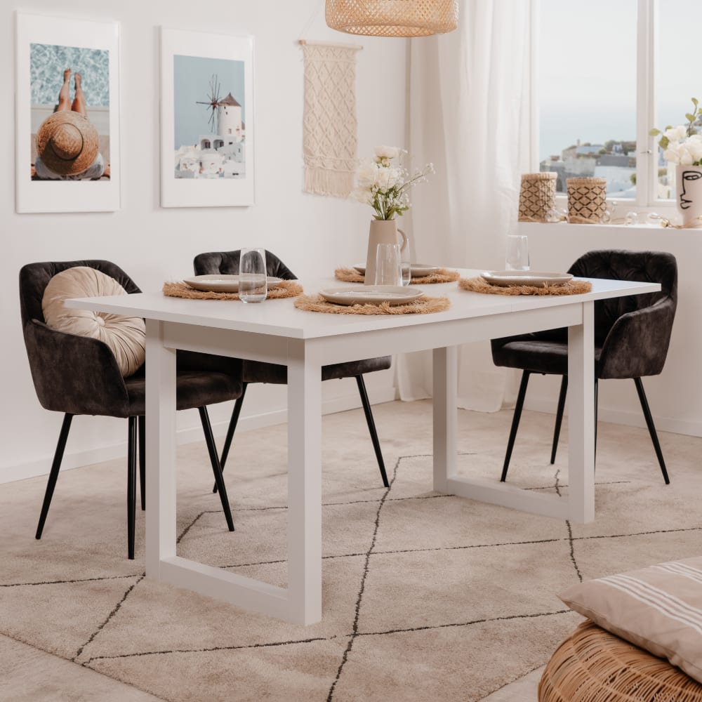 Concept Usine Esstisch ausziehbar im Industriestil für 10 Personen in Weiß style industrial Weiß Spanplatte