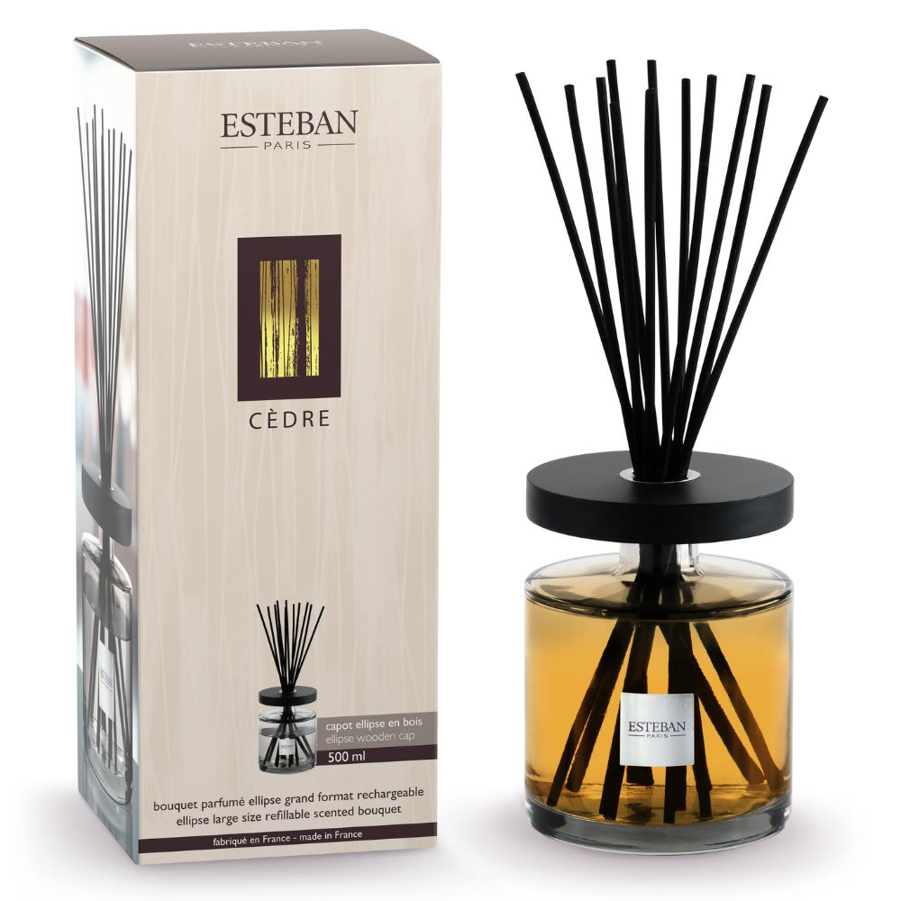 Esteban Paris Parfums Bouquet parfumé Ellipse 500ml style classique chic Transparent Verre