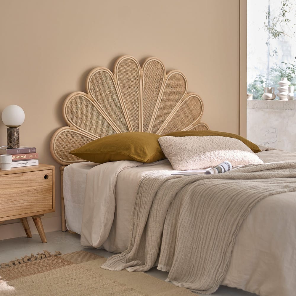 Tête de lit en rotin et cannage 140 cm Tête de lit en rotin et cannage 140 cm