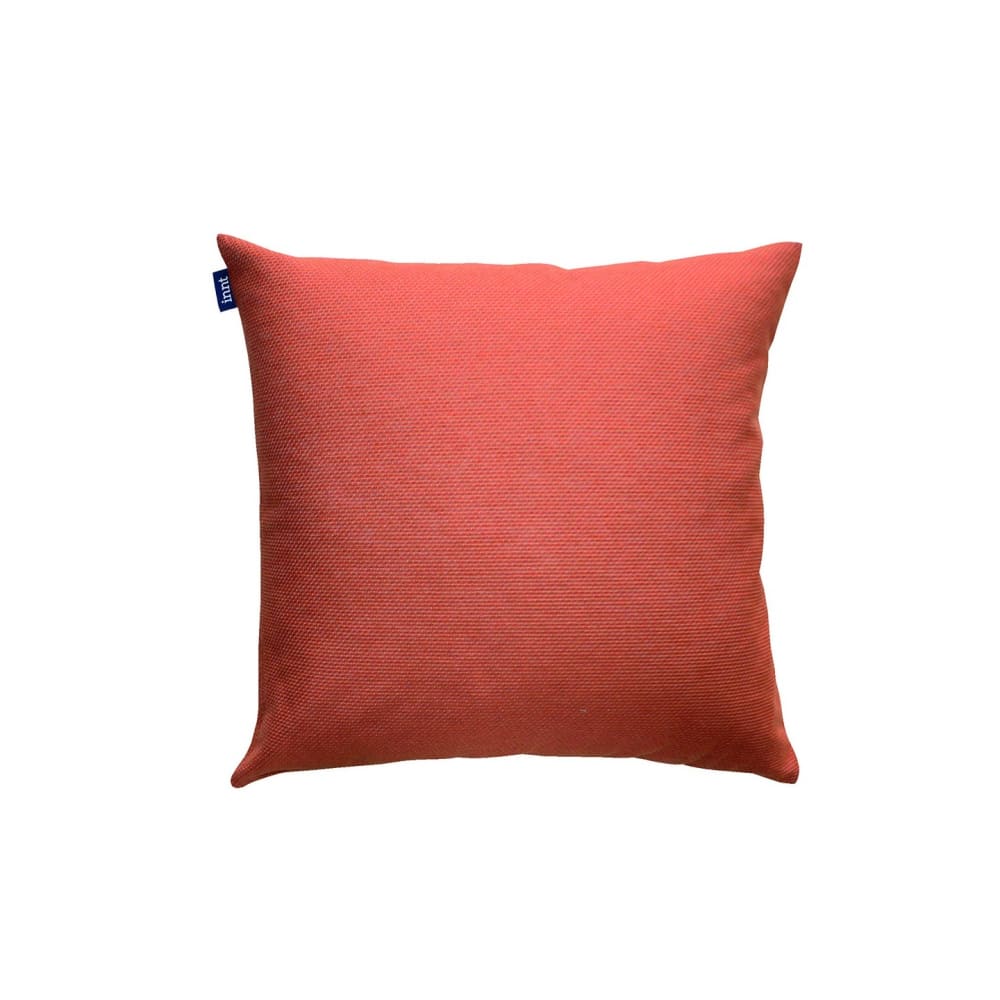 Kissen aus recycelter Baumwolle in Terracotta, Weiß und Bernstein