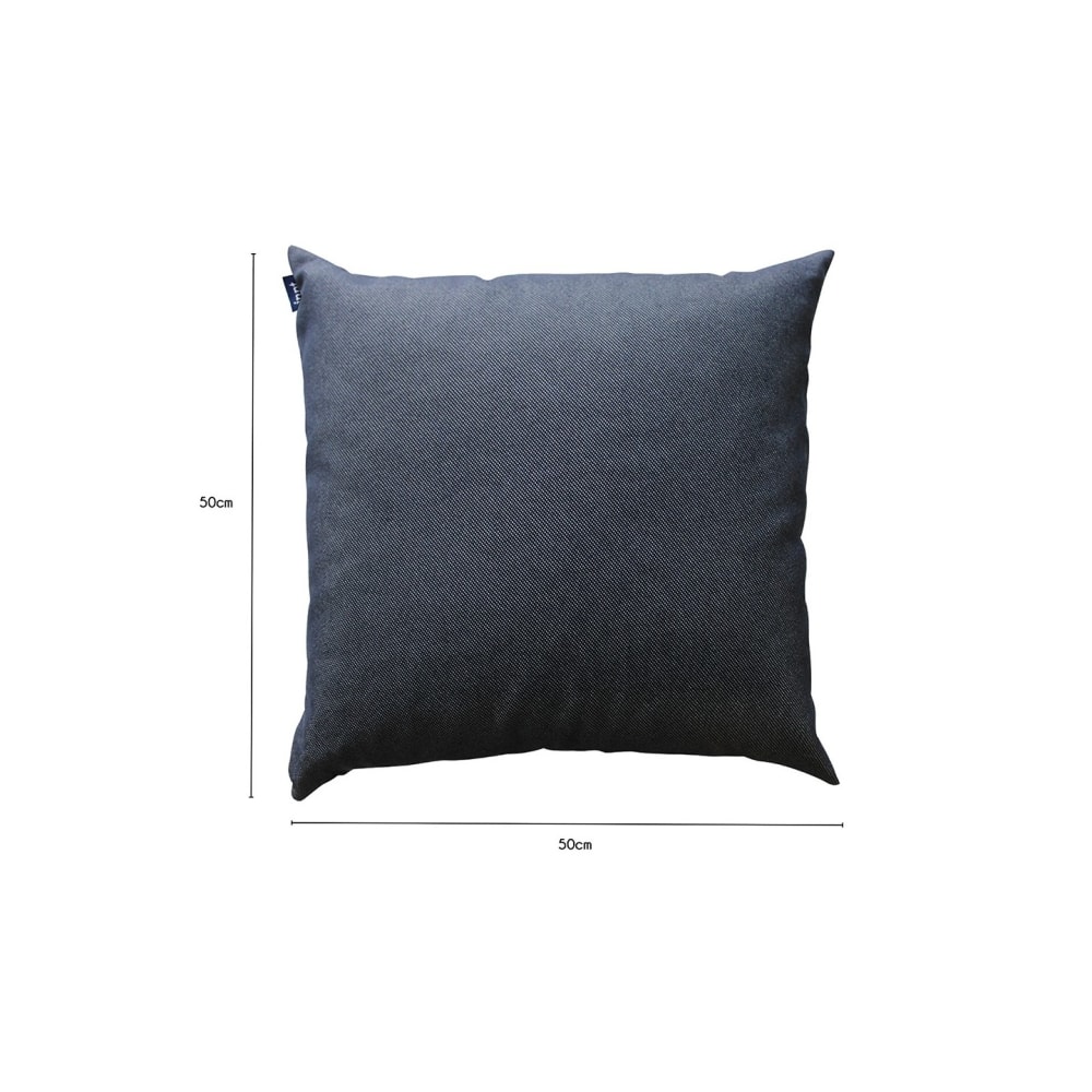 Marineblaues Kissen aus recycelter Baumwolle, 50 x 50 cm -