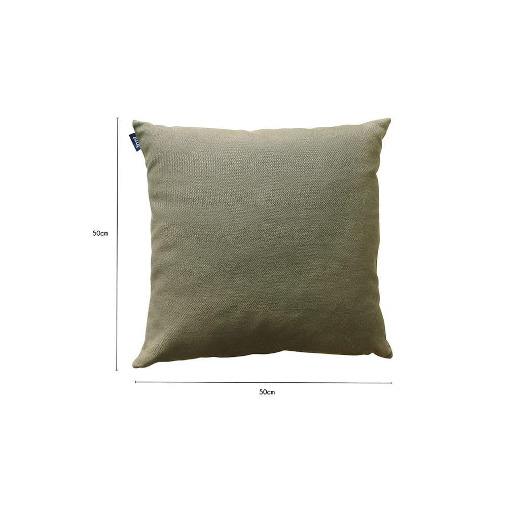 Kissen aus khakifarbener, recycelter Baumwolle, 50 x 50 cm -
