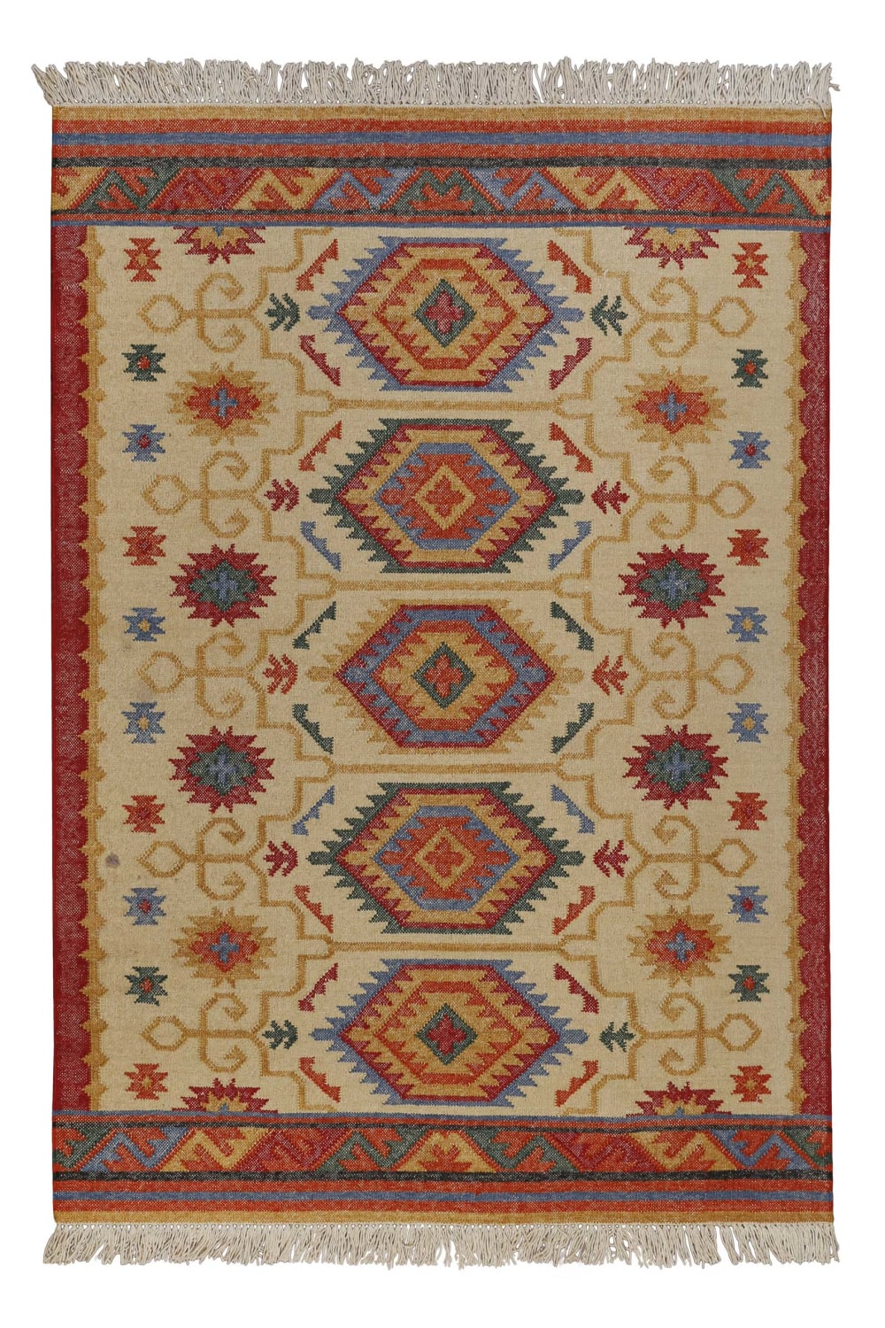 Green Loop Tapis kilim laine vintage motif ethnique chic multicolore 240x340 style inspirations d'ailleurs Beige