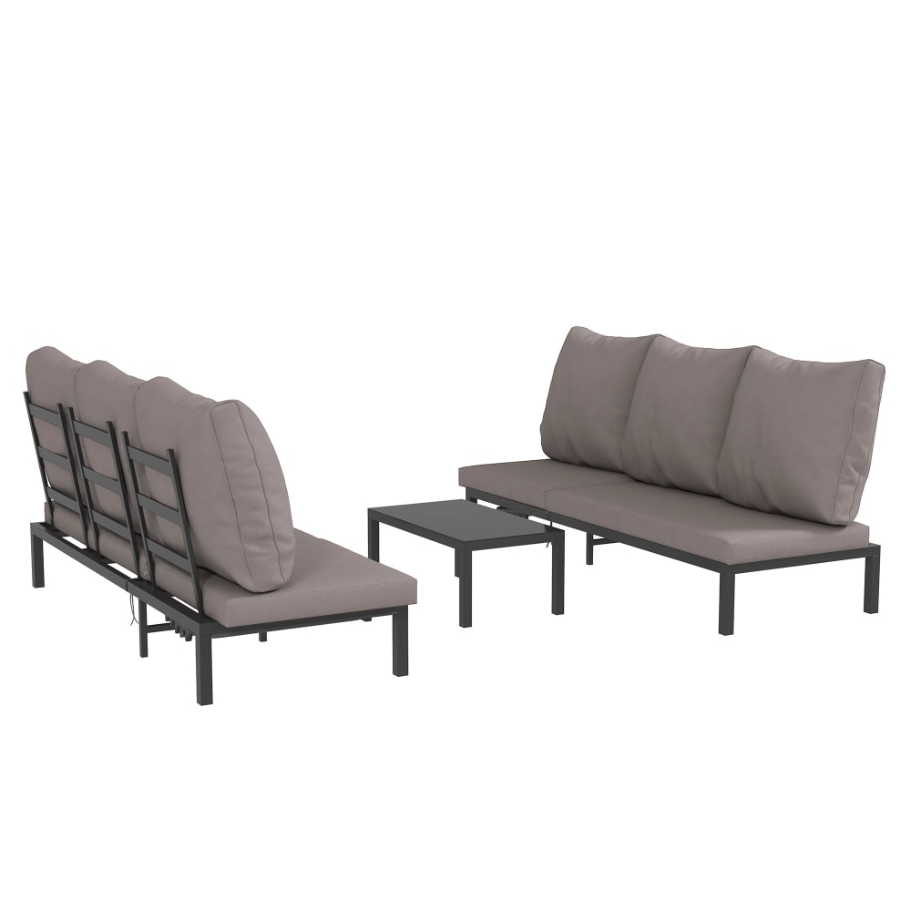 Ensemble de 2 bains de soleil inclinables avec matelas déhoussables