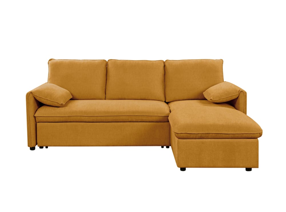 Canapé d'angle réversible convertible en tissu - Jaune
