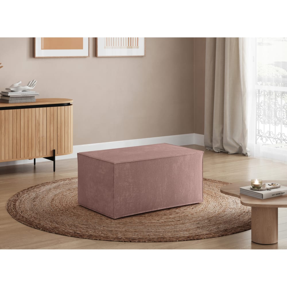 Pouf en velours côtelé - rose - Maisons du Monde