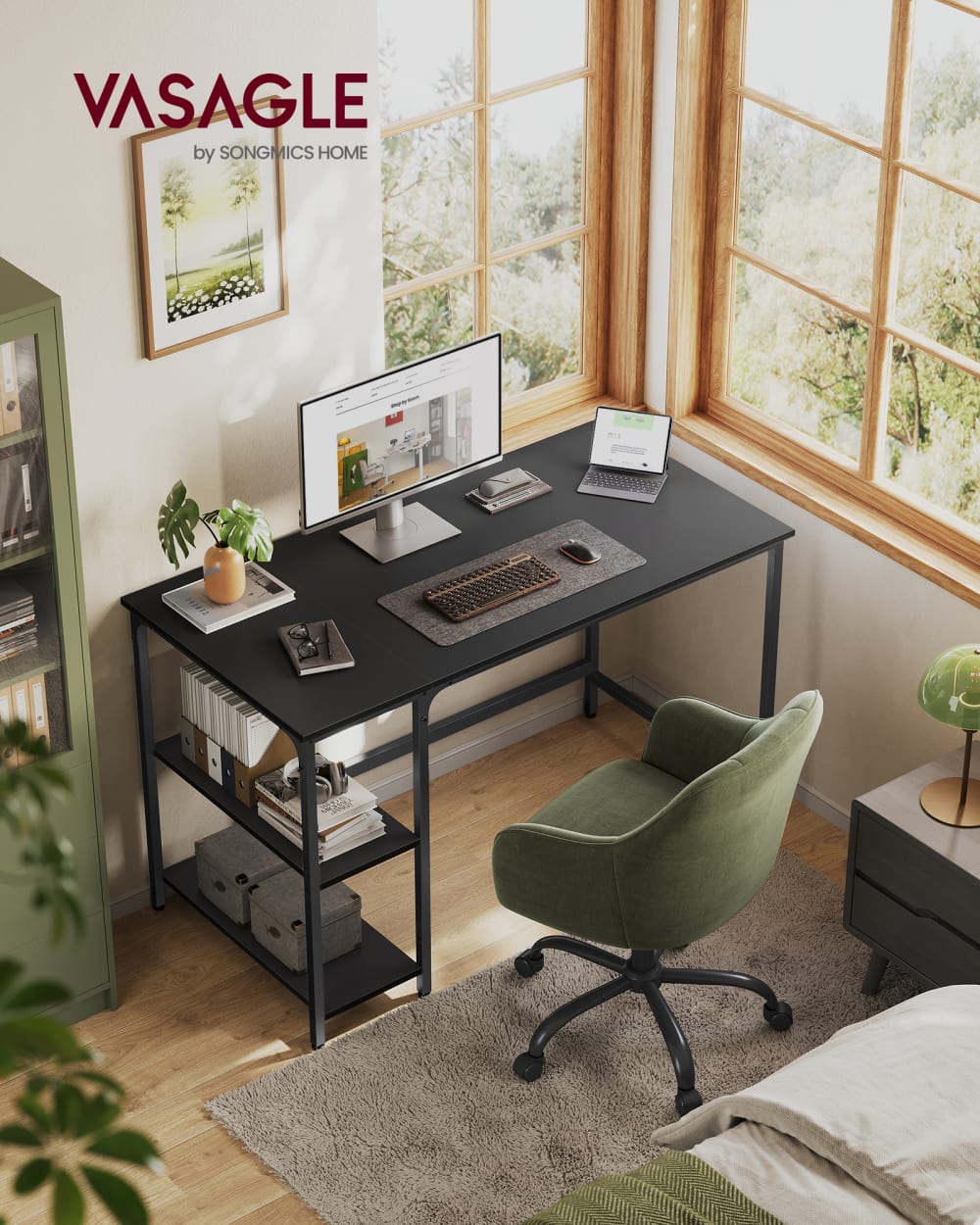 Bureau pour ordinateur pour chambre salon style 120 x 60 cm noir - Maisons du Monde