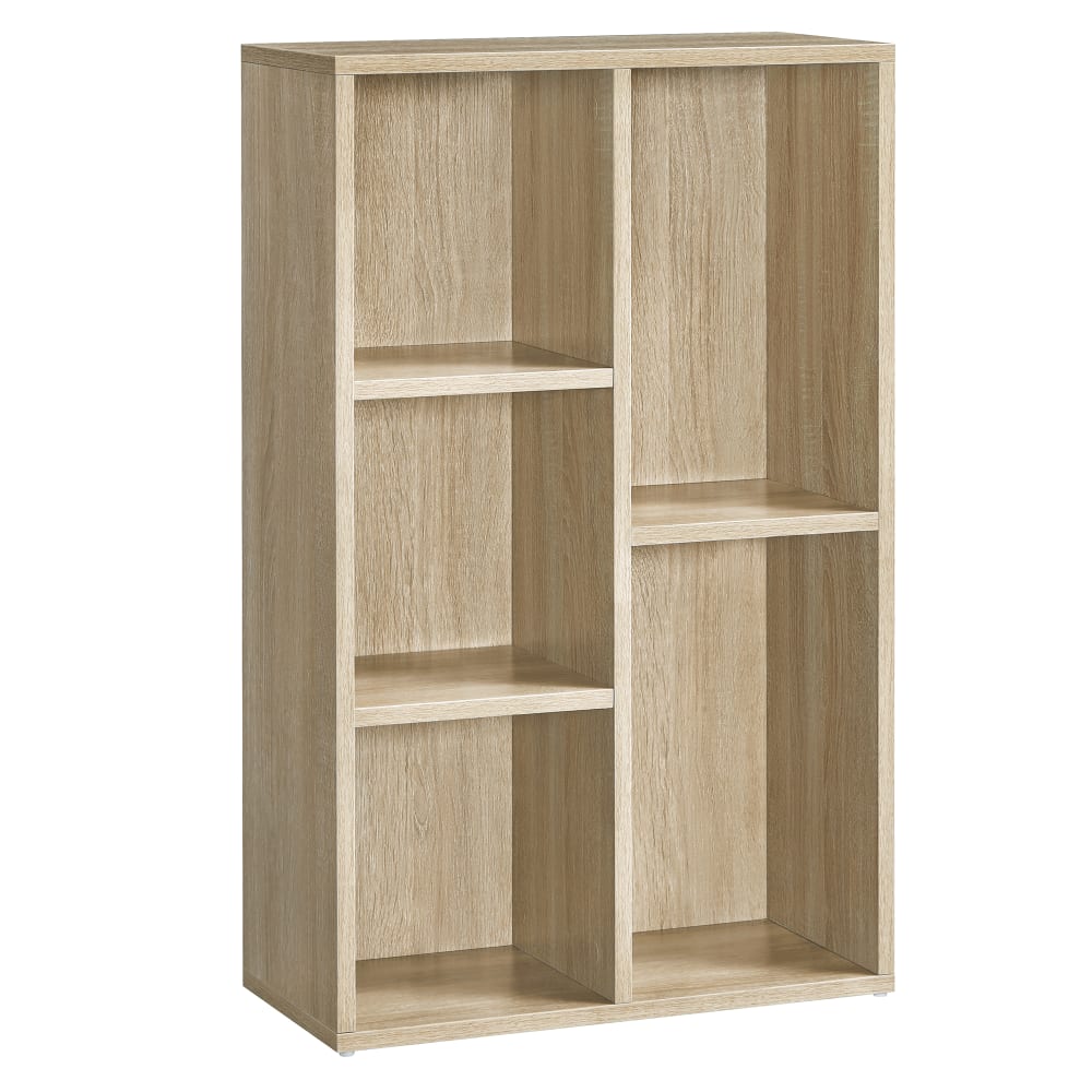 Bibliothèque 5 niveaux effet bois couleur boisée