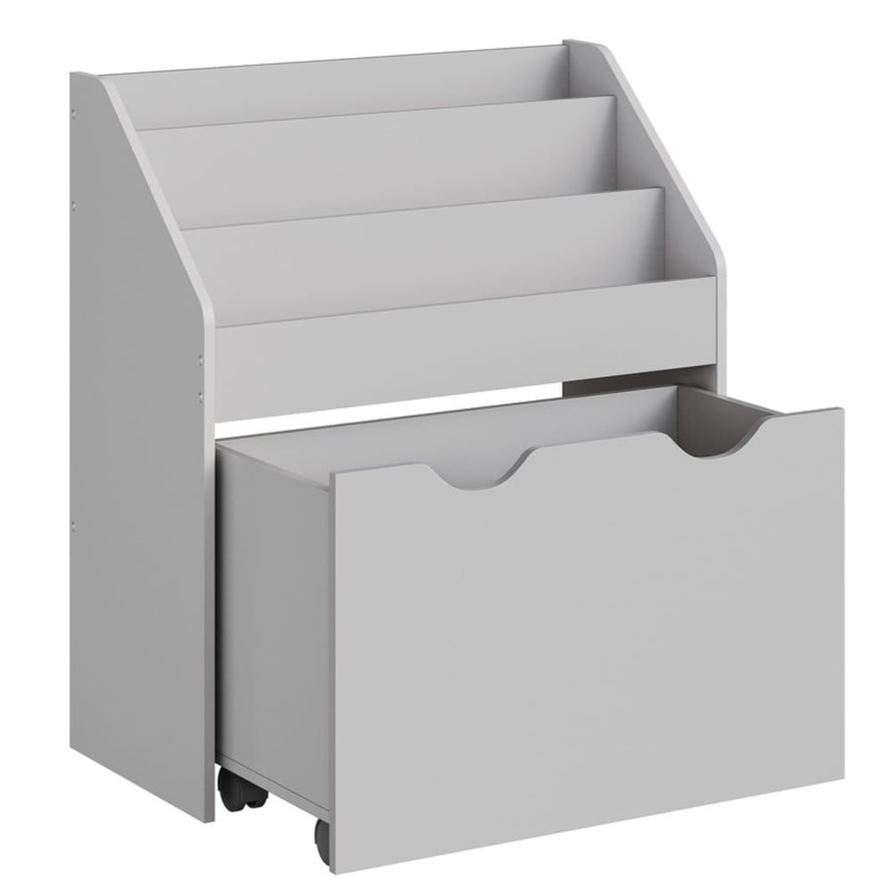 Étagère pour jouets 3 compartiments bibliothèque pour enfants gris