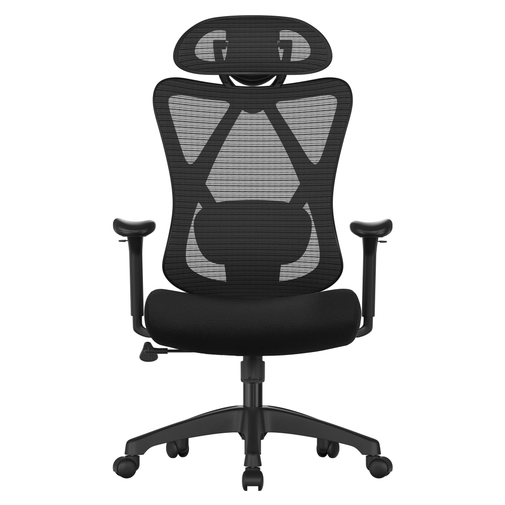 Fauteuil de bureau pivotant ergonomique acier noir