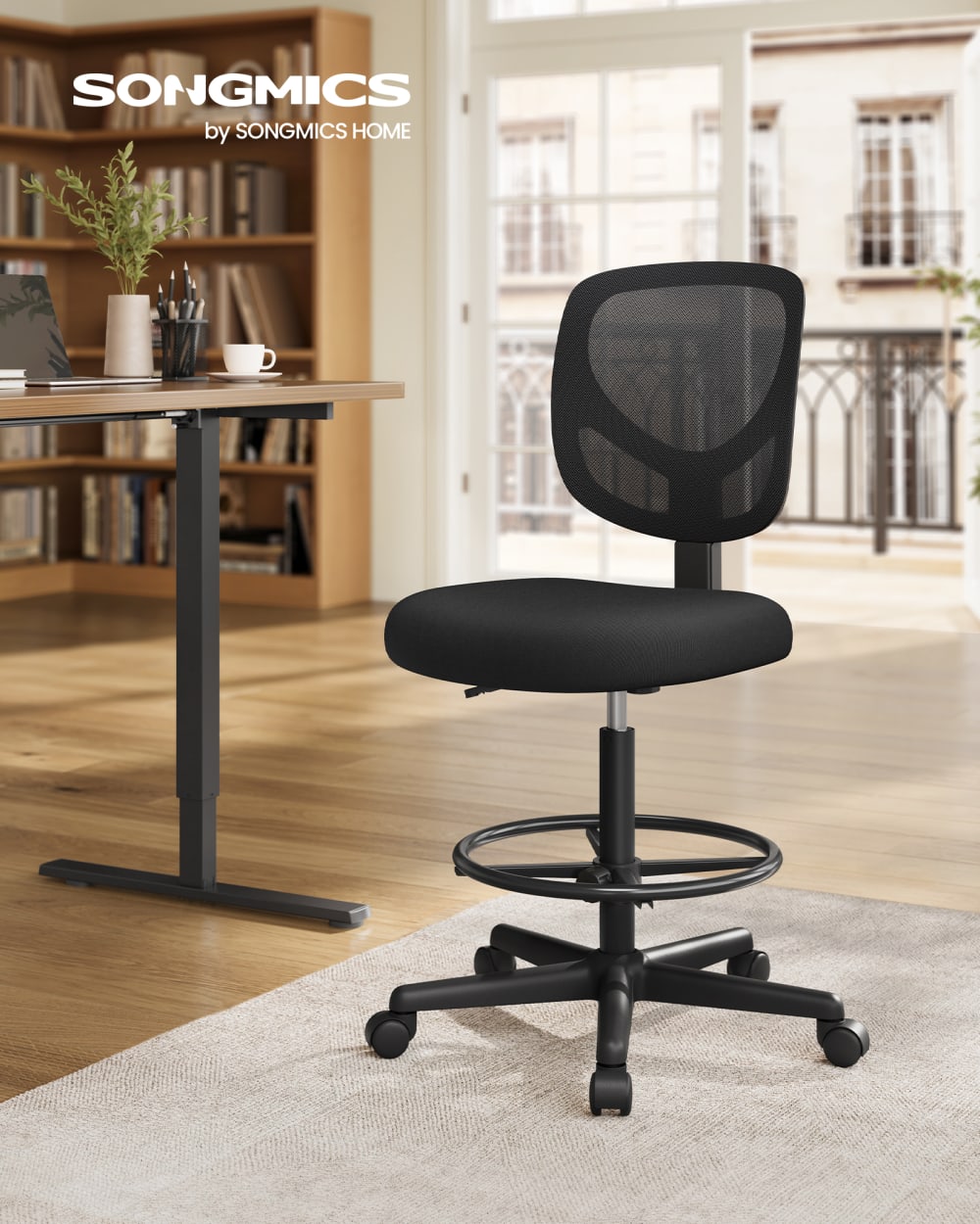Chaise de bureau siège ergonomique rotatif tissu en maille noir - Maisons du Monde