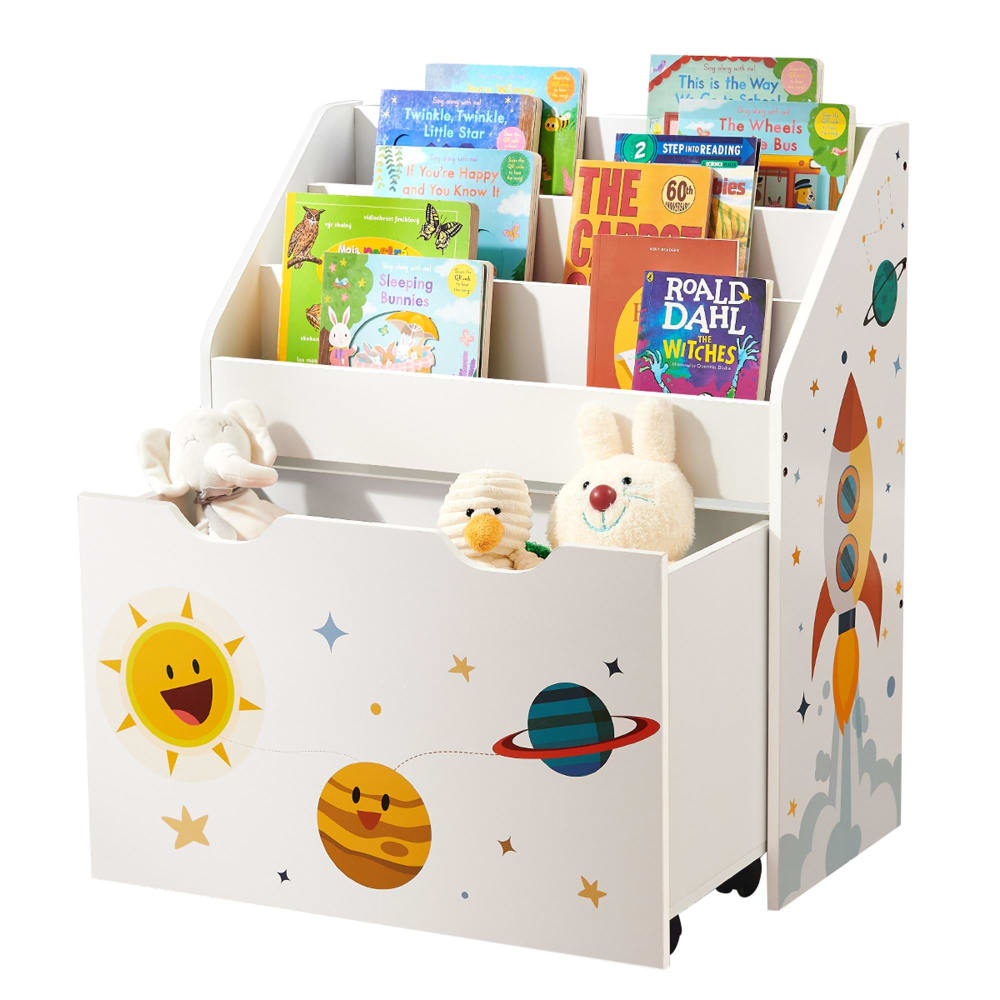 Bibliothèque pour enfants avec à jouets 62.5 x 29.5 x 70 cm blanc (SONGMICS) - Image 1