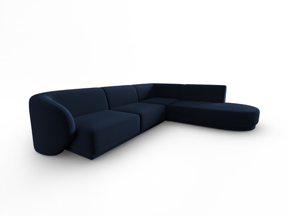 Canapé d'angle droit modulable 5 places en velours bleu roi - Maisons du Monde