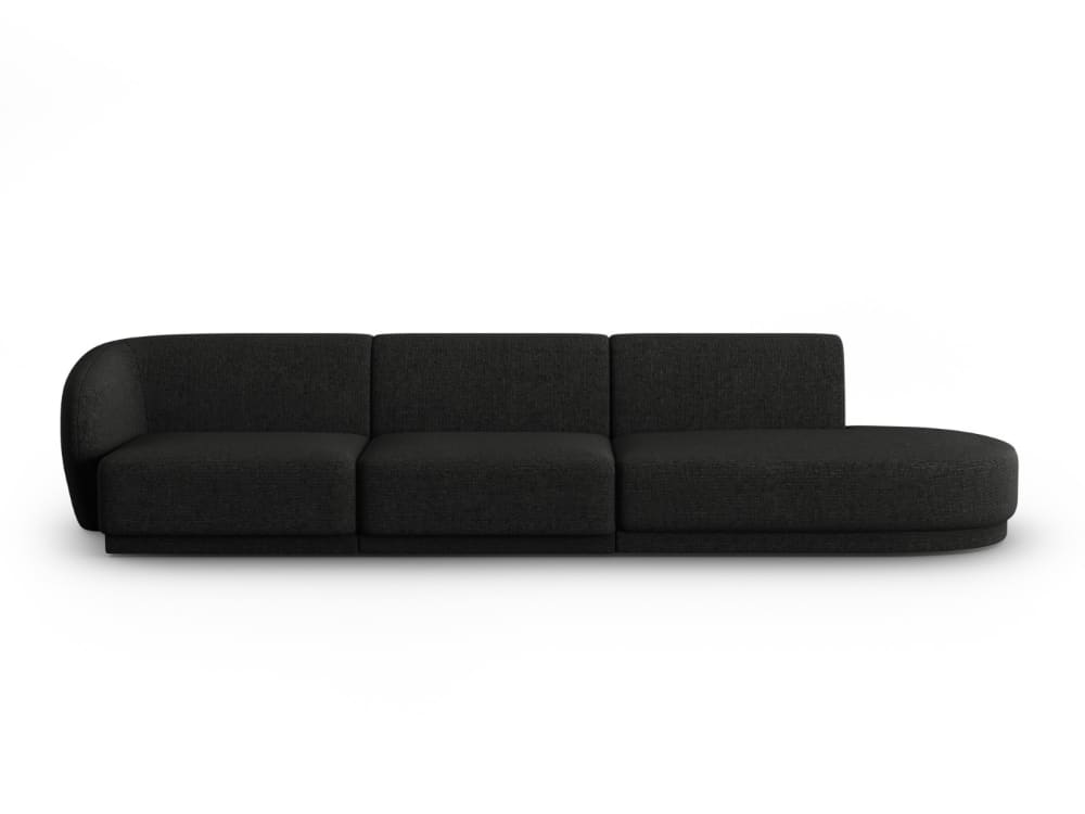 CXL by Christian Lacroix 4-Sitzer modulares Sofa rechts aus Chenille-Stoff, schwarz - Stoff