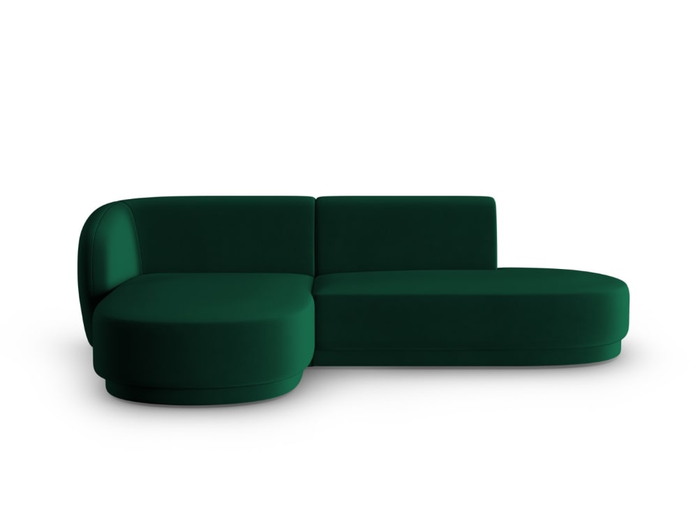Canapé d'angle gauche modulable 4 places en velours vert bouteille