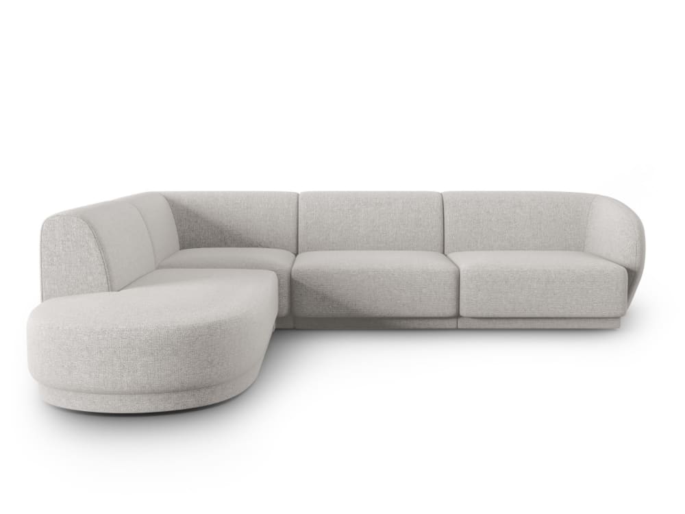 CXL by Christian Lacroix 5-Sitzer Ecksofa links aus Chenille-Stoff, silber meliert - Stoff