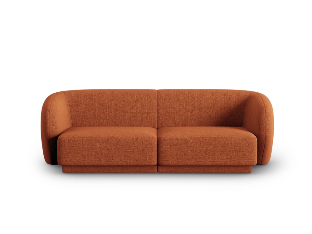 Canapé modulable 2 places en tissu chenille Terracotta