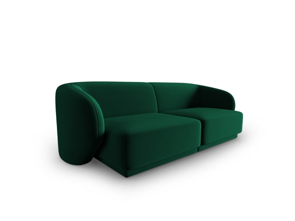 Canapé modulable 2 places en velours vert bouteille