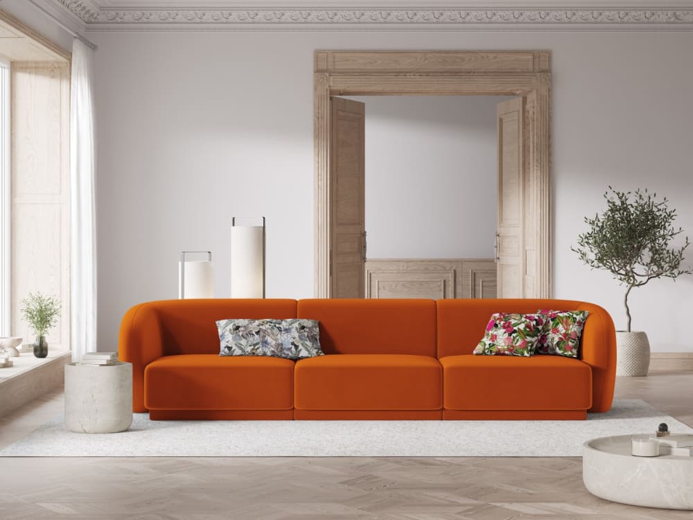 Canapé modulable 3 places en velours vert bouteille - Maisons du Monde