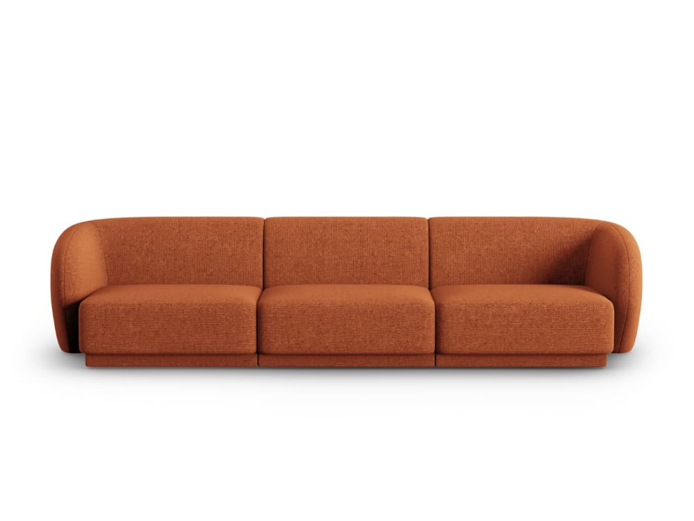 Canapé modulable 3 places en tissu chenille Terracotta
