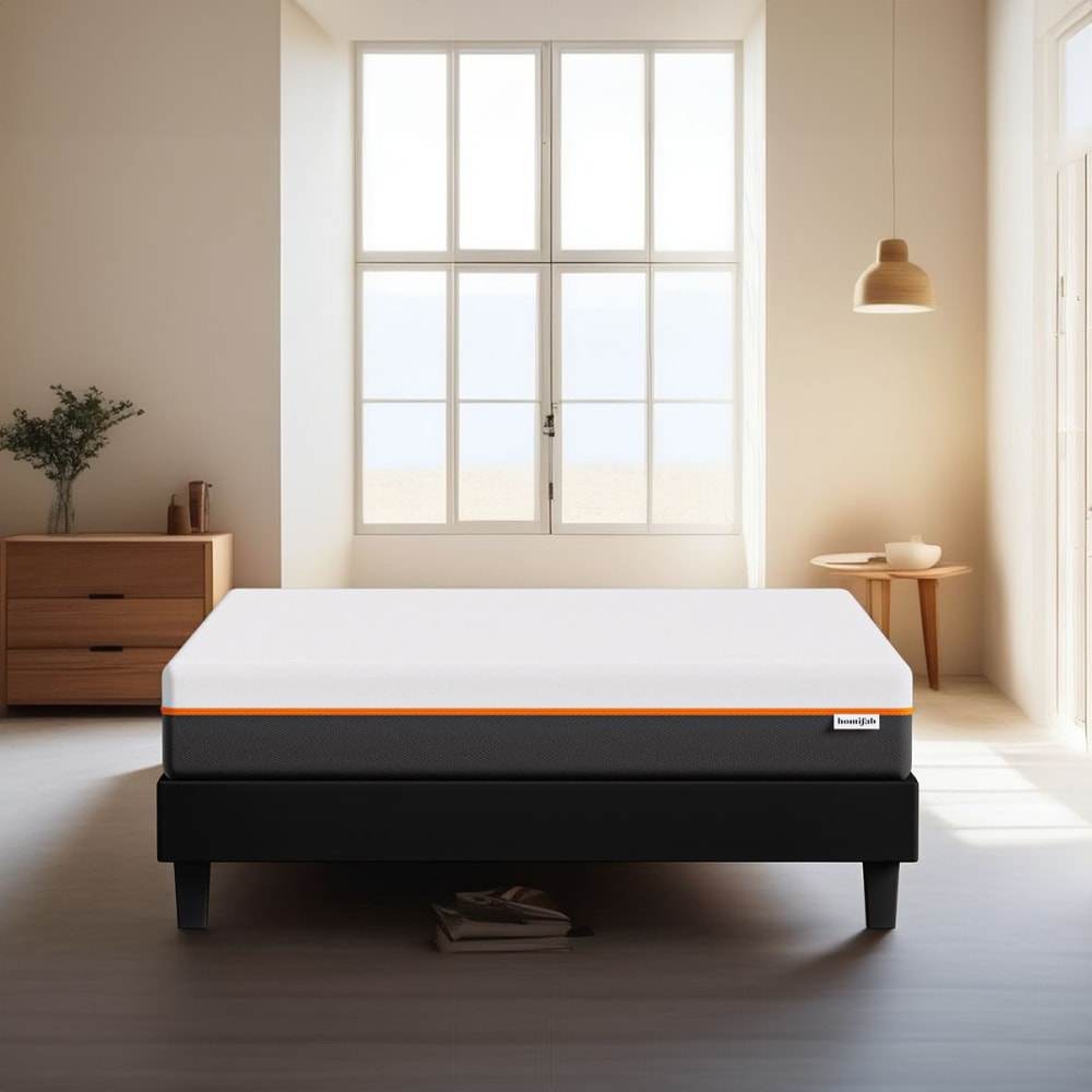 Ensemble sommier 180x200 noir + matelas mousse gel à mémoire de forme - Maisons du Monde