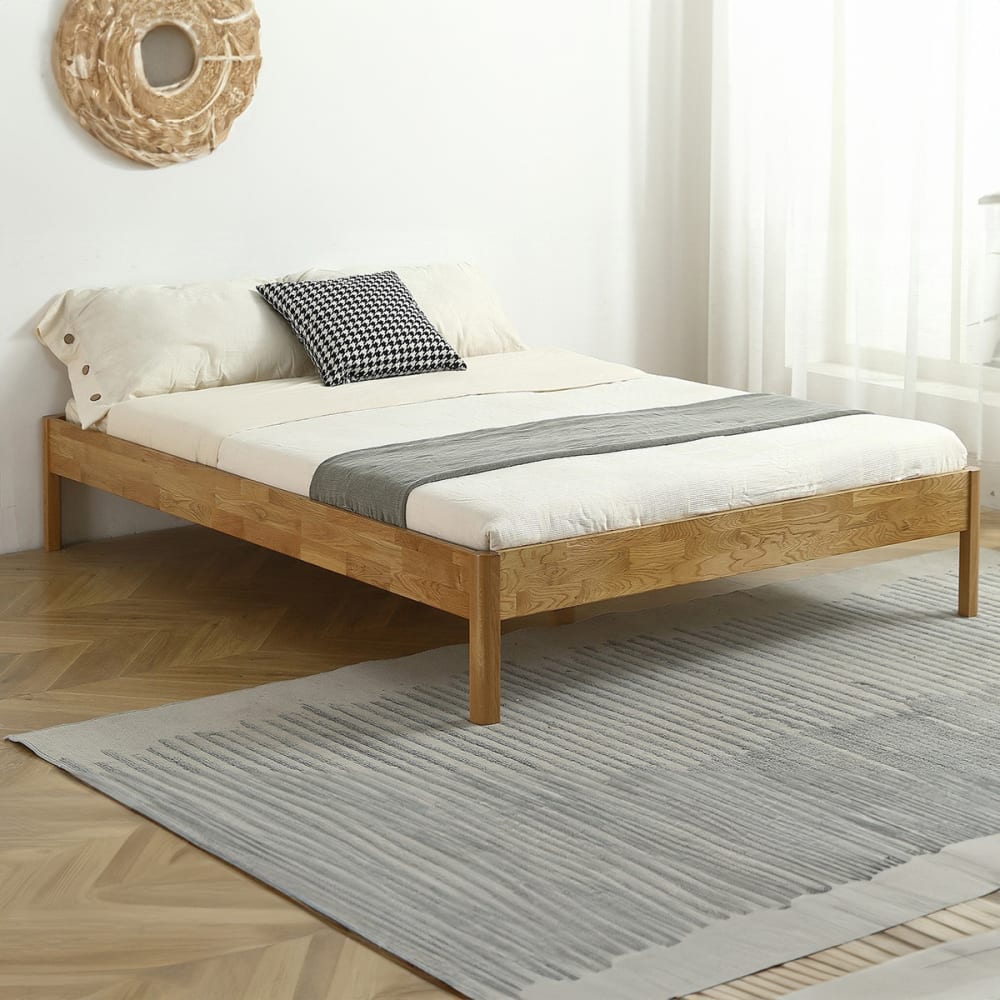 Pack lit 160x200 en bois massif + matelas mémoire de forme - Maisons du Monde