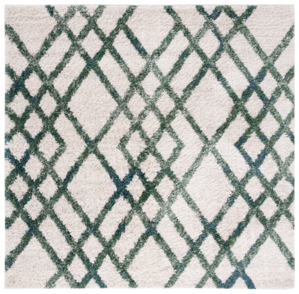Tapis ivoire/vert 99 x 99 cm