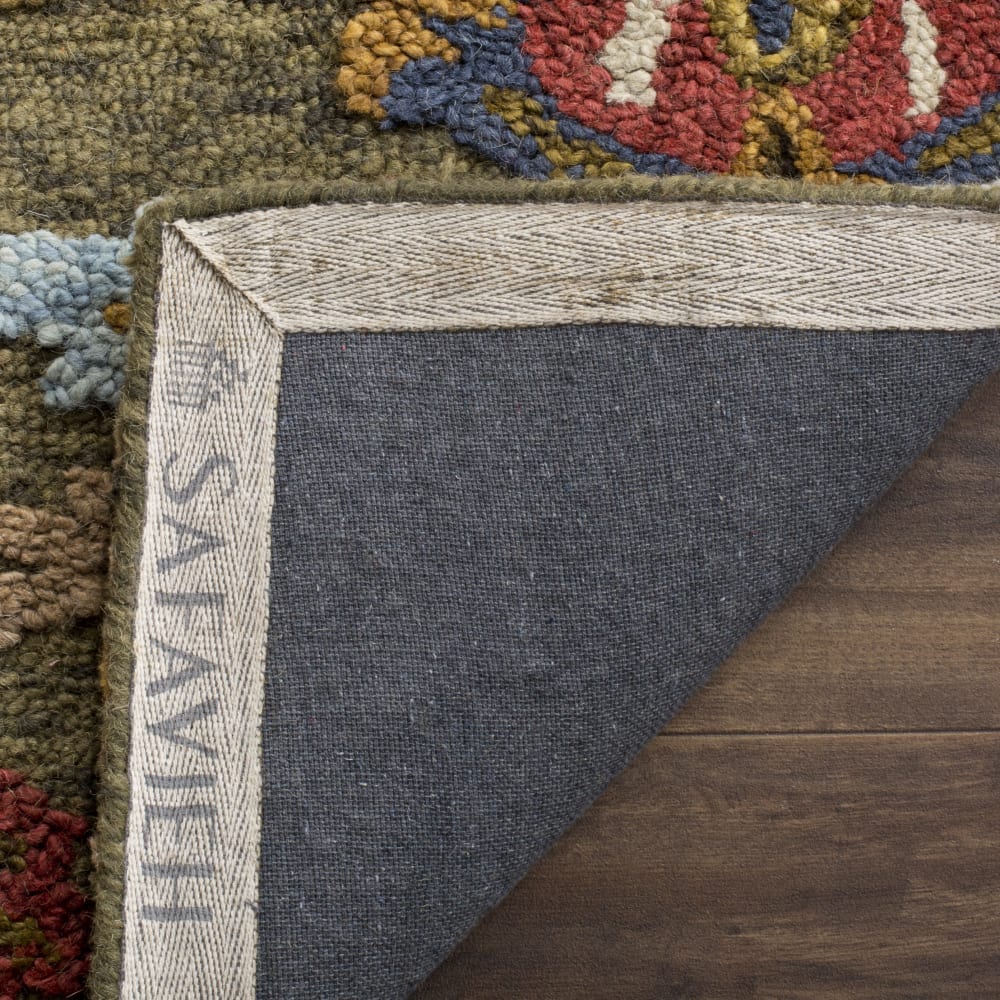 Tapis traditionnel en laine vert/multicolore, 69 x 122 cm — vue 3