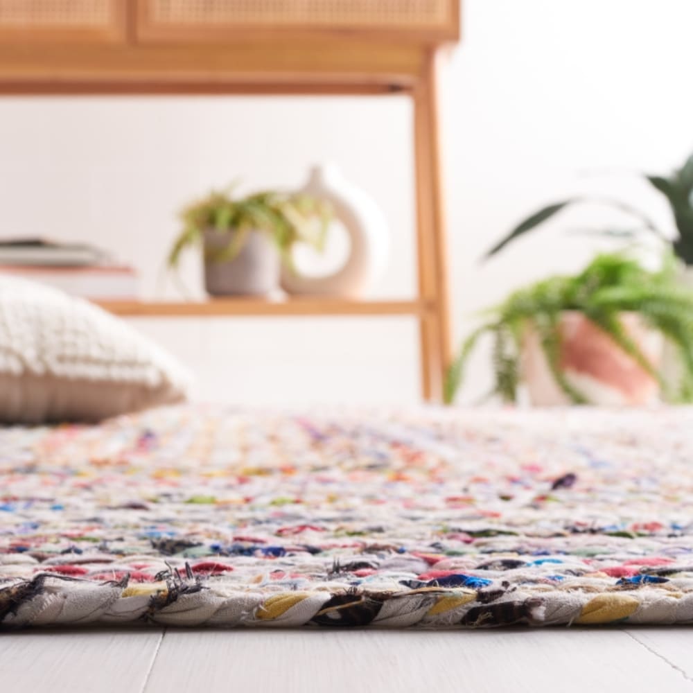 Tapis côtier en jute beige/multicolore, 122 x 122 cm — vue 3
