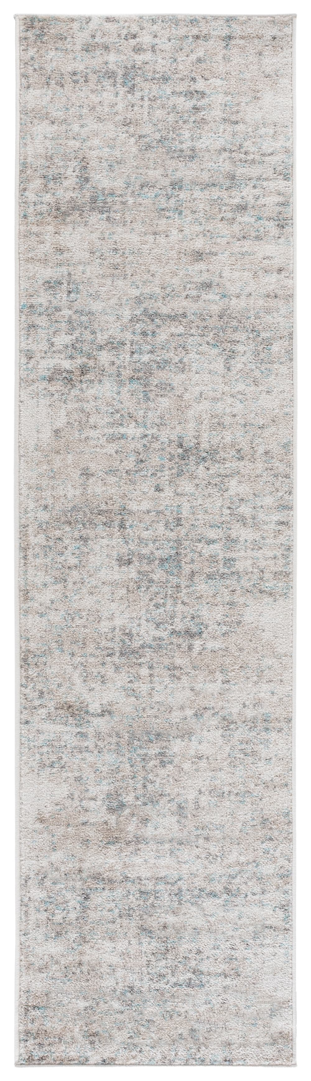 Tapis abstrait moderne en polypropylène beige/gris, 76 x 183 cm