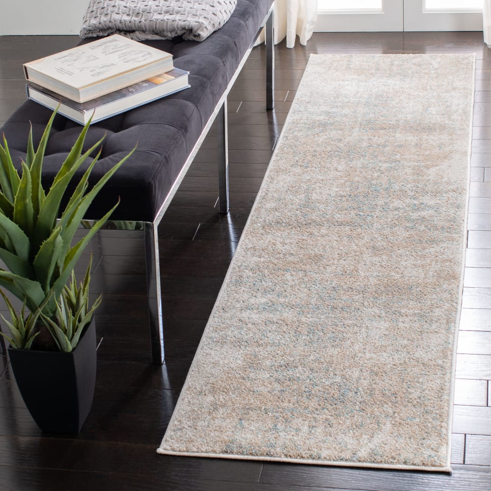 Tapis abstrait moderne en polypropylène beige/gris, 76 x 183 cm — vue 4