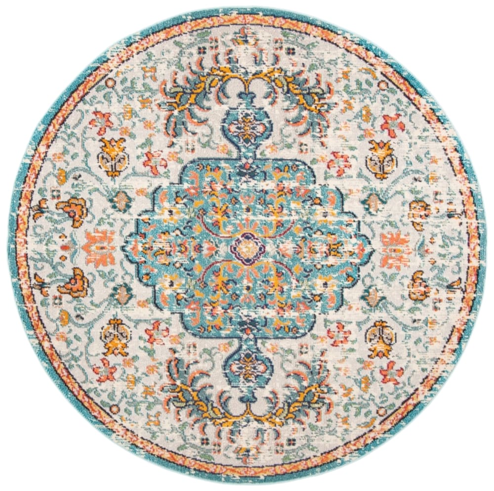 Tapis de transition en polypropylène gris/bleu, 122 cm